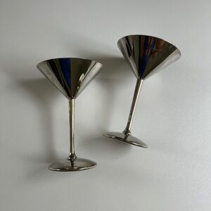 Vintage stainless steel martini glasses